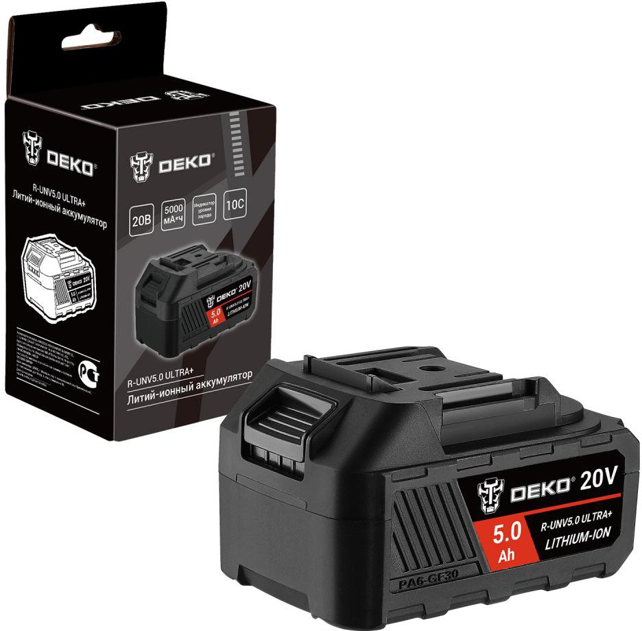 

Аккумулятор Deko R-UNV5.0 ULTRA+ 083-1018 (20В/5 Ач)