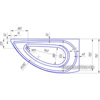 Ванна 1Марка Piccolo 150x75L (с каркасом)