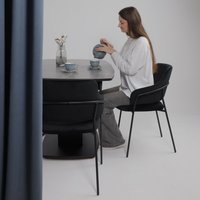 Кухонный стол Аврора Дрезден 1300-1615x800 (камень серый Greys grey/черный)