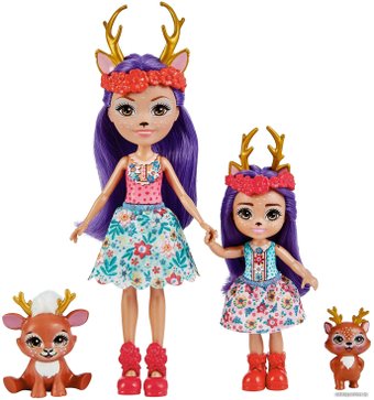 Кукла Enchantimals Сестрички Данесса и Данетта Оленни с питомцами HCF80