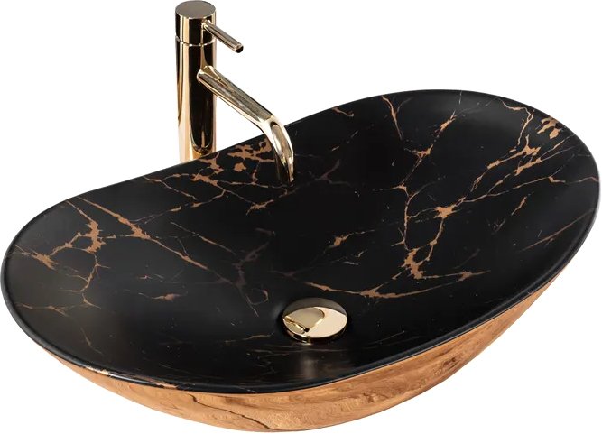 

Умывальник Rea Royal in Black Marble/Gold REA-U8008