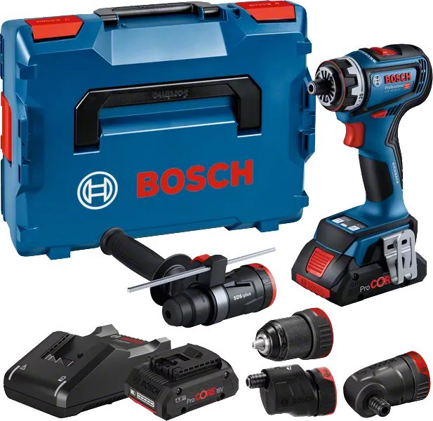 Дрель-шуруповерт Bosch GSR 18V-90 FC Professional 06019K6200 (с 2-мя АКБ 4 Ач, набор сменных патронов, кейс)