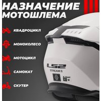 Мотошлем LS2 FF808 Stream II (XS, белый)