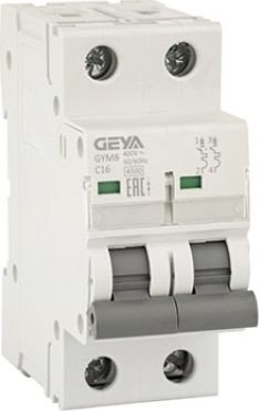 

Выключатель автоматический GEYA GYM8-2P-16C 2P 16A C 45kA 2M GYM82P16C_0