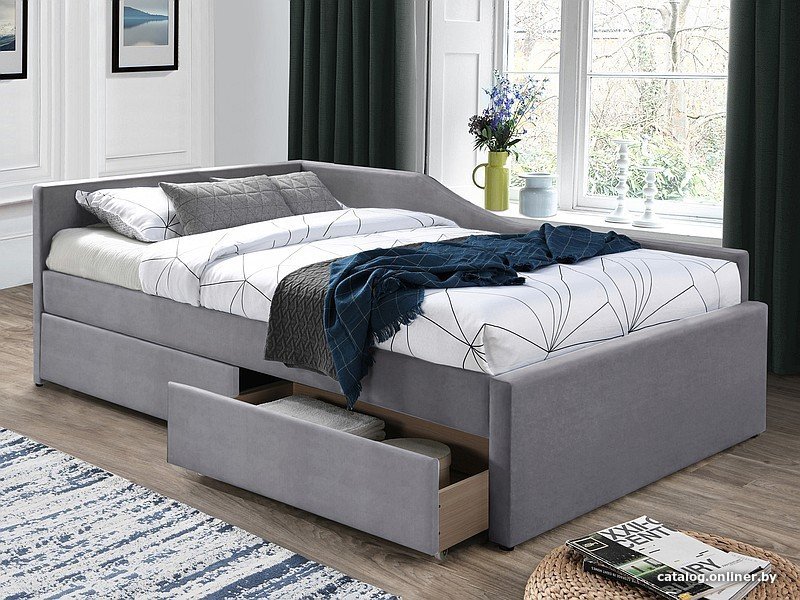 Кровать-тахта Signal Eliot Velvet 120х200 (серый)