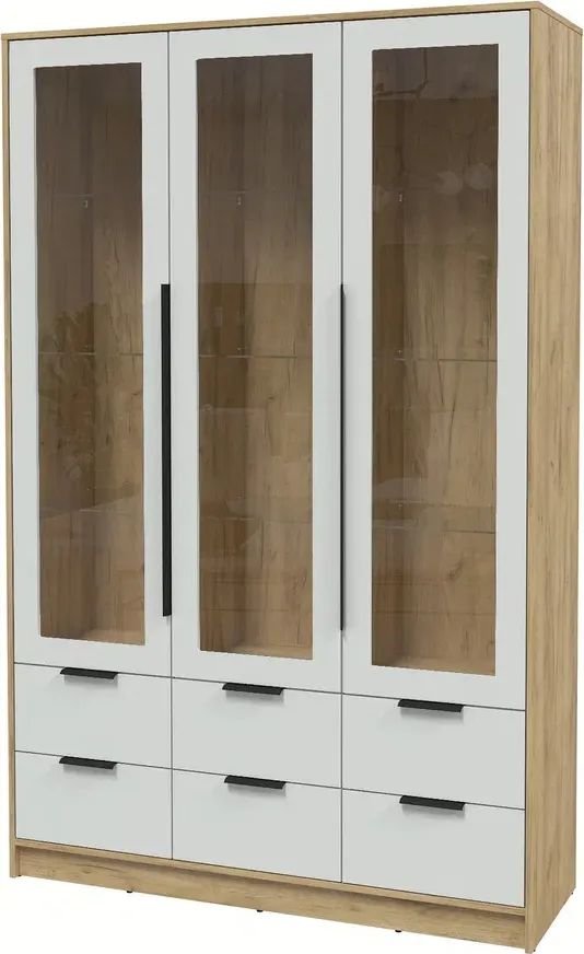 

Шкаф-витрина Интерлиния Концепт КТ-ШВ3 Глосс (дуб золотой/грей)