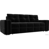Диван Лига диванов Леос 29345 (микровельвет, черный)
