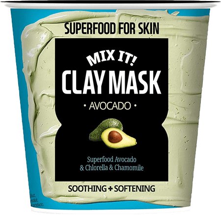 

Superfood Salad for Skin Маска для лица кремовая Глиняная успокаивающая и смягчающая с экстр авокадо