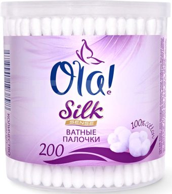 Ватные палочки Ola! Silk Sense в круглой банке (200 шт)