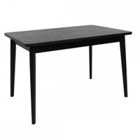 Кухонный стол Виста Сиена-ПУ 78x120/167 (мрамор черный/матовый черный)