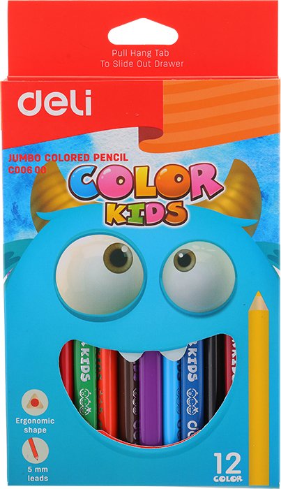 

Набор цветных карандашей Deli Jumbo Kids C00600 (12 цветов)