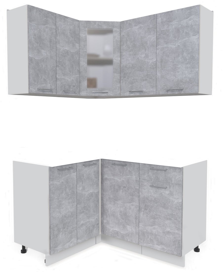 

Готовая кухня Интерлиния Мила 12x14 без столешницы (бетон)
