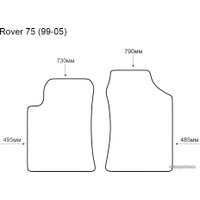 Комплект ковриков для авто Alicosta Rover 75 99-05 (вод.+пер. пасс., ЭВА ромб, черный)