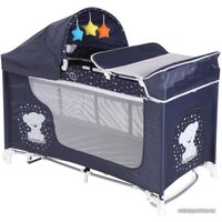 Манеж-кровать Lorelli Moonlight Rocker 2 Dark Blue Teddy Bear