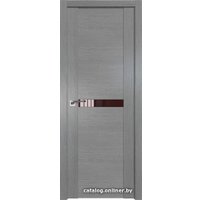 Межкомнатная дверь ProfilDoors 2.01XN L 50x200 (грувд серый, стекло Lacobel Коричневый лак)