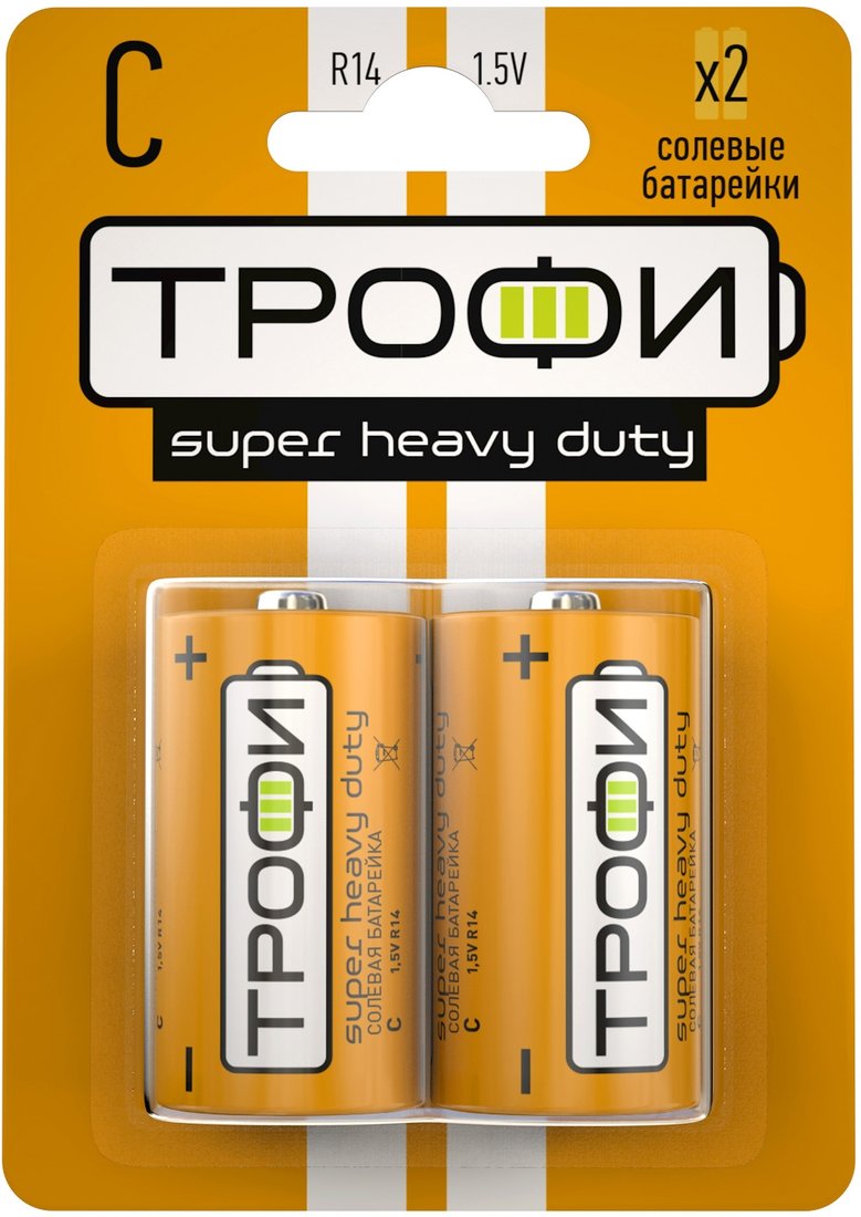 

Батарейка Трофи C 2 шт. R14-2BL
