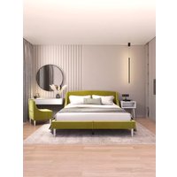 Кровать MONOFIX Лотти 160x200 (микровелюр/оливковый)
