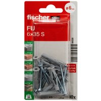 Дюбель универсальный Fischer FU 6X35 S K NV 84326 (10 шт)