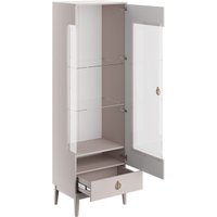 Шкаф-витрина Bravo Мебель Фарго 1-дверный правый (персидский жемчуг/лак льняной)