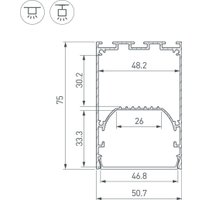 Алюминиевый профиль Arlight Line-S-5075-2500 White 041851 в Могилеве