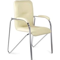 Офисный стул SitUp Samba Chrome экокожа (кремовый)