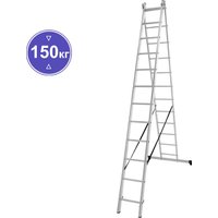 Лестница-стремянка Новая высота NV 122 алюминиевая двухсекционная 2x12 ступеней