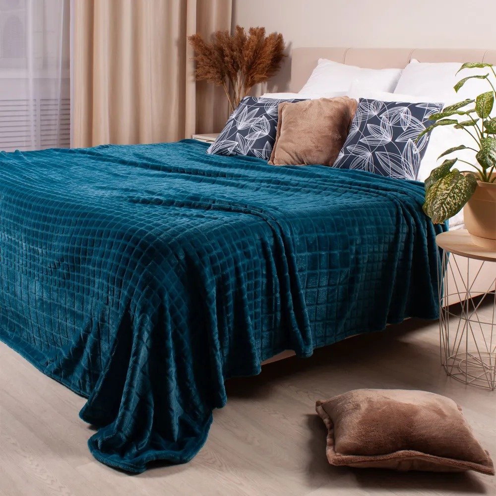 

Плед Casa Conforte Aspen 200x220 6155390 (бирюзовый)