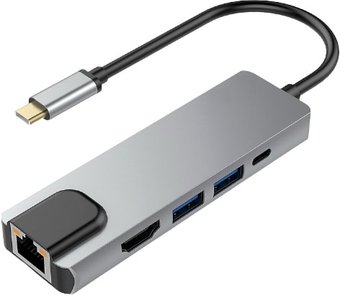Док-станция USBTOP 5in1 USB3.1 Type-C - HDMI/2x USB3.0/USB-C/RJ45 (1000 Mbps)