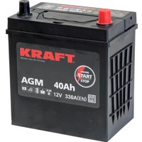 Автомобильный аккумулятор KRAFT AGM R+ 330A (40 А·ч)