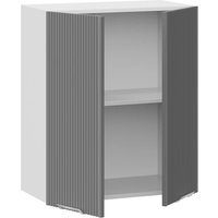 Шкаф навесной Трия Кимберли 1ВВ6 с двумя дверьми (белый/титан)