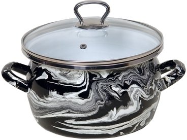 

Кастрюля Omelia 1-2450111 (черный шейк, белый)