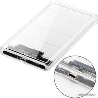 Бокс для накопителей 2.5" USBTOP SATA – USB-C – USB3.0 (пластик, прозрачный)
