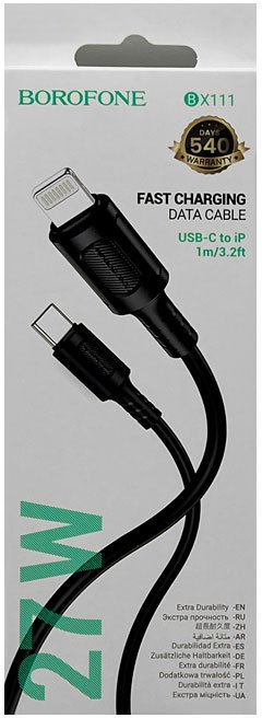 

Кабель Borofone BX111 USB Type-C - Lightning (1 м, черный)