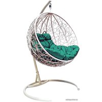 Подвесное кресло M-Group Круг 11050104 (белый ротанг/зеленая подушка)
