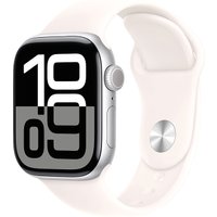 Умные часы Apple Watch Series 10 42 мм (алюминиевый корпус, серебристый/легкие румяна, спортивный силиконовый ремешок M/L)