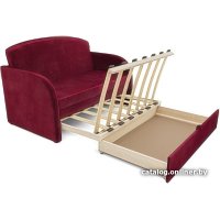 Диван Мебель-АРС Малютка (бархат красный Star Velvet 3 Dark Red)
