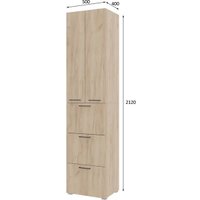 Шкаф распашной Горизонт Бонн 500 3 ящика (дуб золотой крафт)