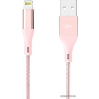 Кабель Silicon-Power Boost Link Nylon LK30AL USB Type-A - Lightning (1 м, розовый)