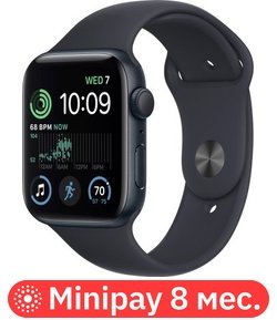 

Умные часы Apple Watch SE 2 40 мм (алюминиевый корпус, полуночный/полуночный, спортивный силиконовый ремешок S/M)