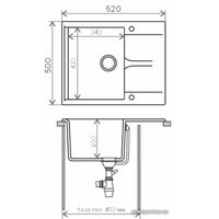 Кухонная мойка Polygran Gals 620 (черный 16)
