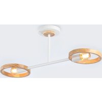 Люстра средней высоты Ambrella light Traditional TR8243/2 WH/LWD (белый/светлое дерево)