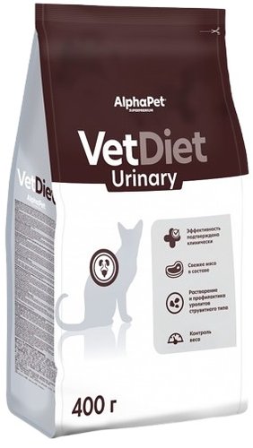 Сухой корм для кошек AlphaPet VetDiet Urinary для взрослых кошек 400 г