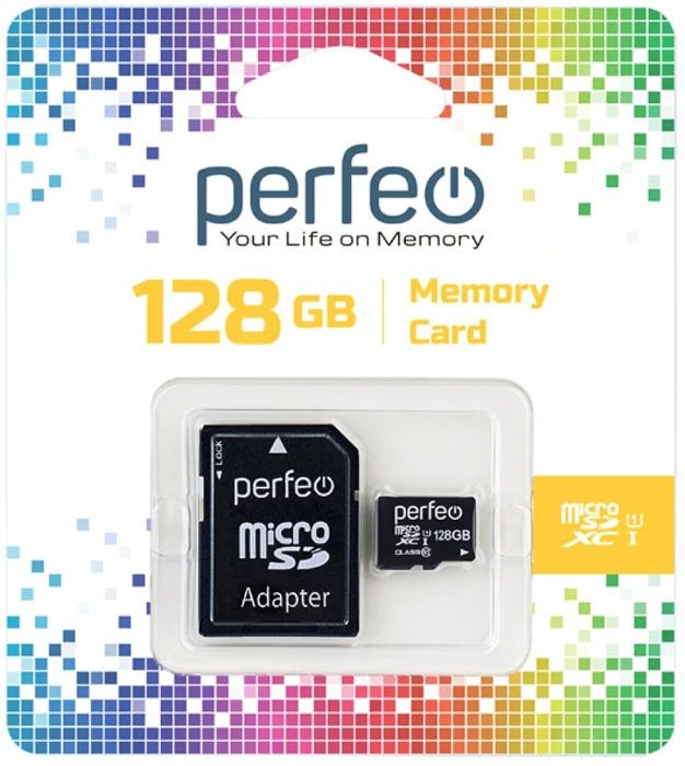 

Карта памяти Perfeo microSDXC PF128GMCSX10U1A 128GB (с адаптером)