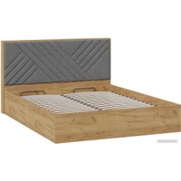 Кровать Трия Хилтон универсальная тип 1 с ПМ 160x200 (дуб крафт золотой/велюр серый)