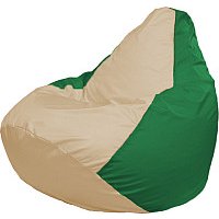 Кресло-мешок Flagman Груша Медиум XL Г1.1-147 (светло-бежевый/зеленый)