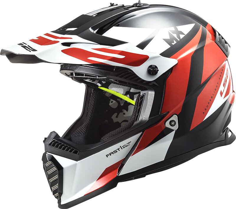 

Мотошлем LS2 MX1299 Fast Evo Strike (S, черный/белый/красный)