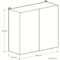 Шкаф навесной Артём-Мебель Мэри 800мм СН-114.204 (белый)
