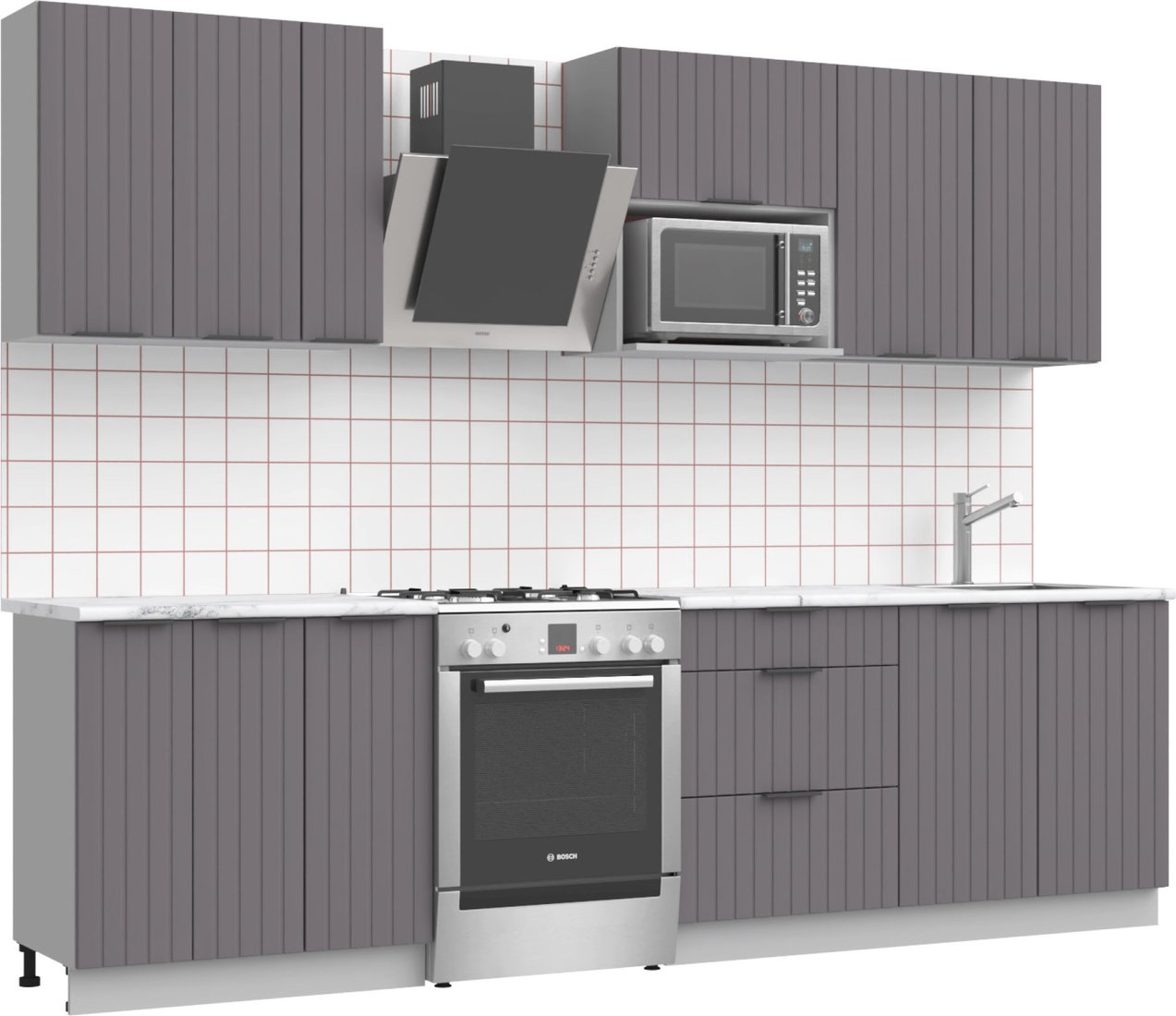 

Готовая кухня Arvento АНТА-плюс 2.2м (графит)