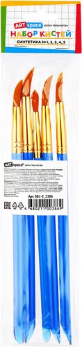 Набор кистей ArtSpace синтетика круглые № 1, 2, 3, 4, 5 SB1-5_2386 (5 шт)