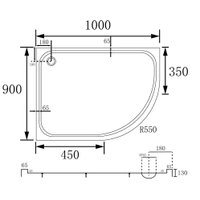 Душевой поддон Abber AD3E109 L 100x90